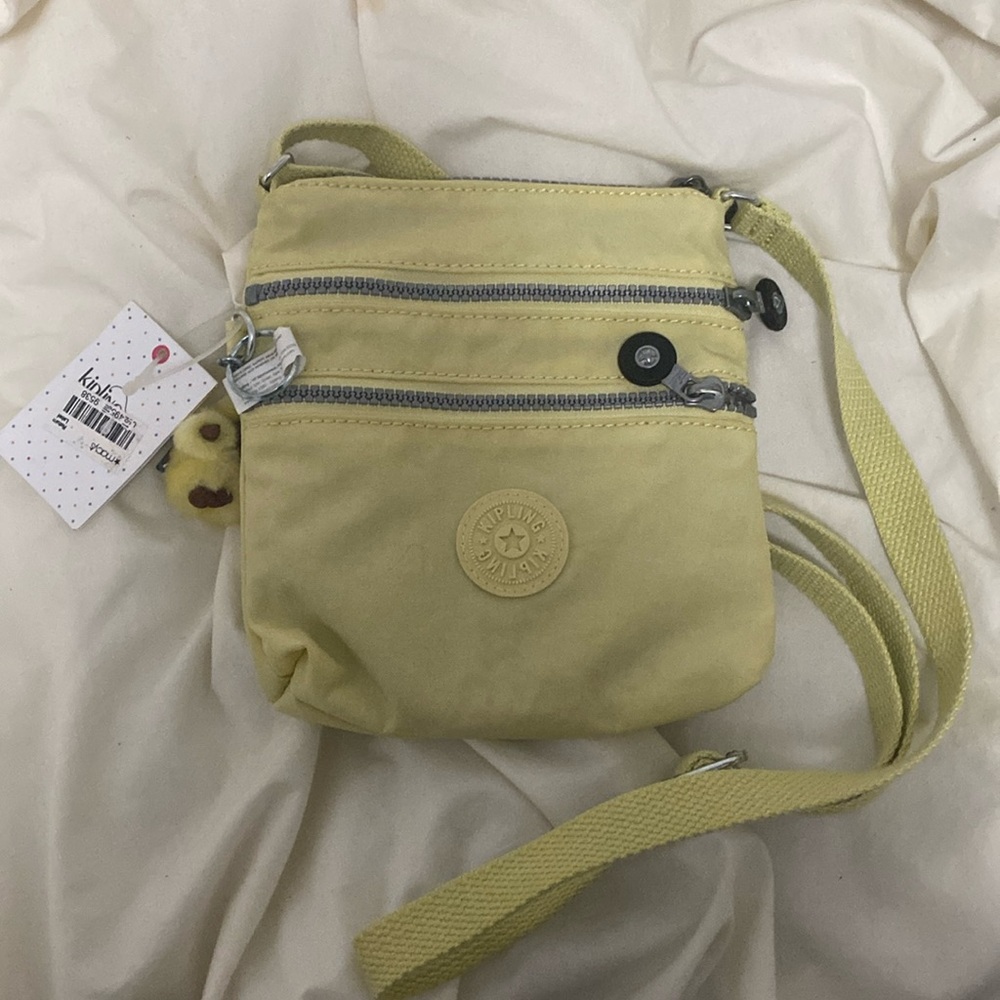 Kipling Light Yellow Nylon Crossbody Bag